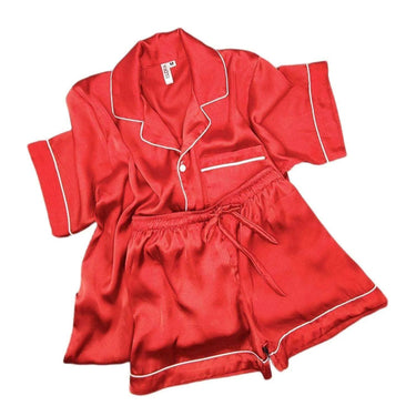 Red Silk Shorts - ELORA OFFICIAL PJs